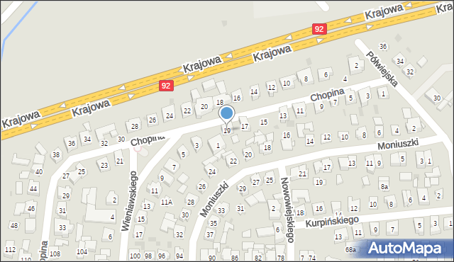 Kostrzyn, Chopina Fryderyka, 19, mapa Kostrzyn