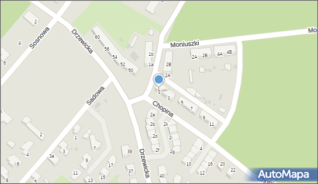 Kostrzyn nad Odrą, Chopina Fryderyka, 1, mapa Kostrzyn nad Odrą