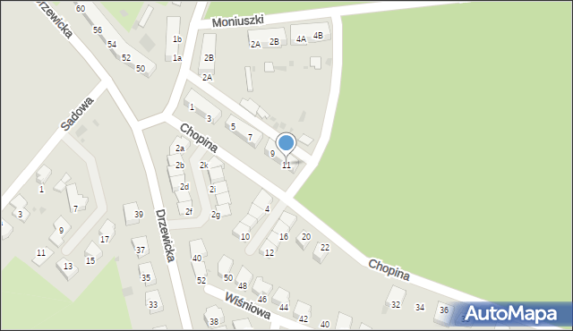 Kostrzyn nad Odrą, Chopina Fryderyka, 11, mapa Kostrzyn nad Odrą