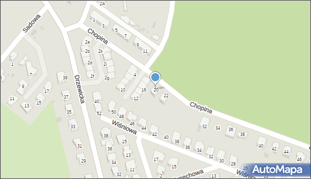 Kostrzyn nad Odrą, Chopina Fryderyka, 20, mapa Kostrzyn nad Odrą