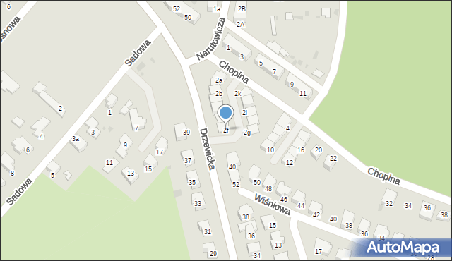 Kostrzyn nad Odrą, Chopina Fryderyka, 2f, mapa Kostrzyn nad Odrą