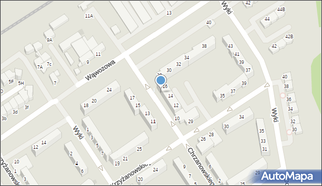 Koszalin, Chrzanowskiego Ignacego, 16A, mapa Koszalina