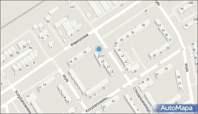 Koszalin, Chrzanowskiego Ignacego, 17, mapa Koszalina