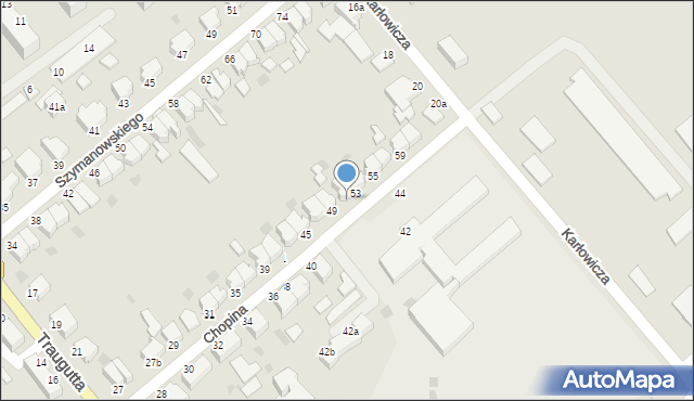 Koszalin, Chopina Fryderyka, 51, mapa Koszalina