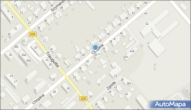 Koszalin, Chopina Fryderyka, 32, mapa Koszalina