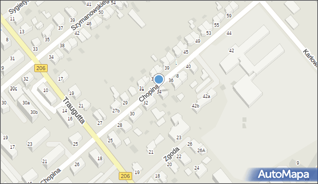 Koszalin, Chopina Fryderyka, 34, mapa Koszalina