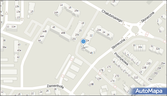Koszalin, Chałubińskiego Tytusa, 22b, mapa Koszalina
