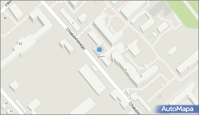 Koszalin, Chałubińskiego Tytusa, 5-7, mapa Koszalina