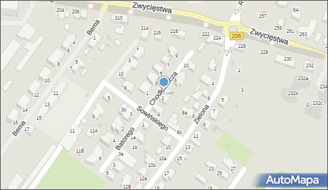 Koszalin, Chodkiewicza Jana Karola, hetm., 4, mapa Koszalina