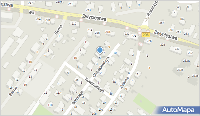 Koszalin, Chodkiewicza Jana Karola, hetm., 5, mapa Koszalina