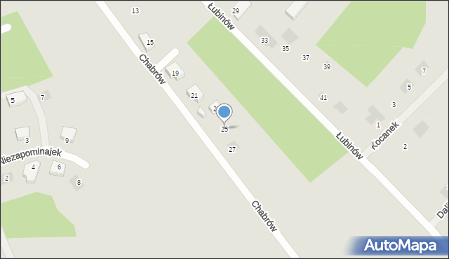 Koszalin, Chabrów, 25, mapa Koszalina