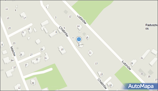 Koszalin, Chabrów, 9, mapa Koszalina