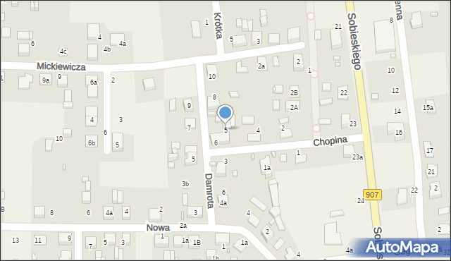 Koszęcin, Chopina Fryderyka, 5, mapa Koszęcin