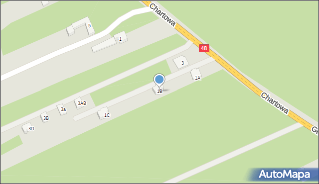 Kozienice, Chartowa, 1B, mapa Kozienice