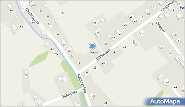 Kozy, Chabrowa, 36, mapa Kozy