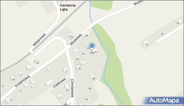 Kozy, Chmielowa, 66A, mapa Kozy