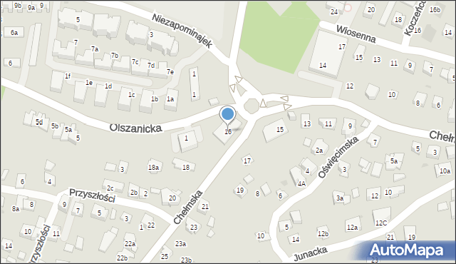 Kraków, Chełmska, 16, mapa Krakowa