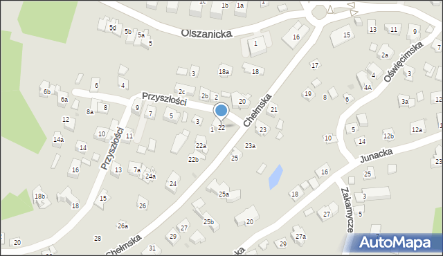 Kraków, Chełmska, 22, mapa Krakowa