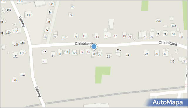 Kraków, Chlebiczna, 18, mapa Krakowa