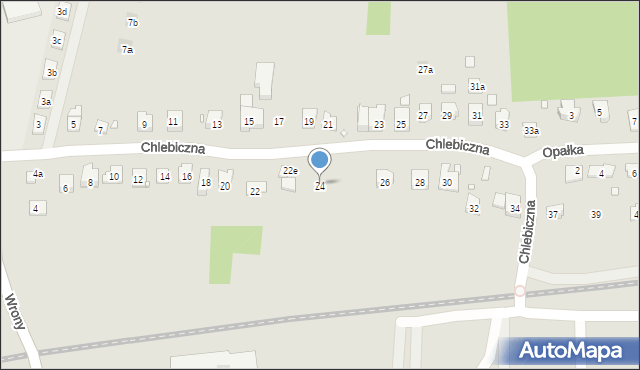 Kraków, Chlebiczna, 24, mapa Krakowa