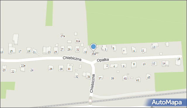 Kraków, Chlebiczna, 33a, mapa Krakowa