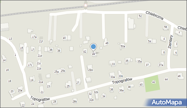 Kraków, Chlebiczna, 44, mapa Krakowa