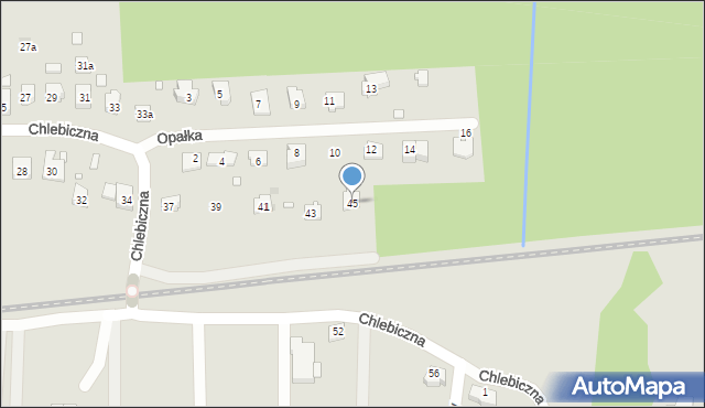Kraków, Chlebiczna, 45, mapa Krakowa