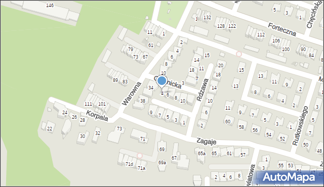 Kraków, Chojnicka, 4, mapa Krakowa