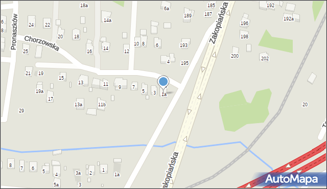 Kraków, Chorzowska, 1a, mapa Krakowa