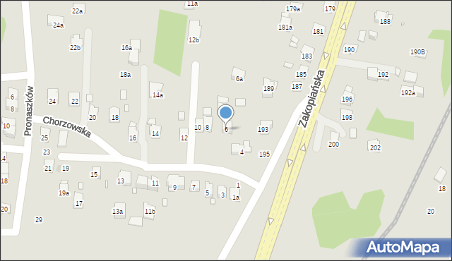 Kraków, Chorzowska, 6, mapa Krakowa