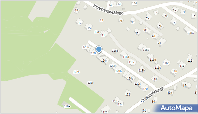 Kraków, Chałubińskiego Tytusa, 120p, mapa Krakowa