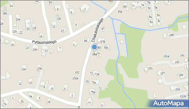 Kraków, Chałubińskiego Tytusa, 69a, mapa Krakowa