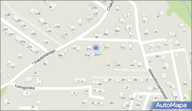 Kraków, Chałubińskiego Tytusa, 87h, mapa Krakowa