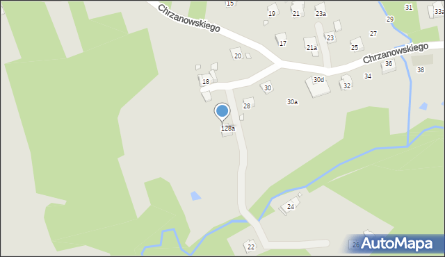 Kraków, Chrzanowskiego Ignacego, 28a, mapa Krakowa