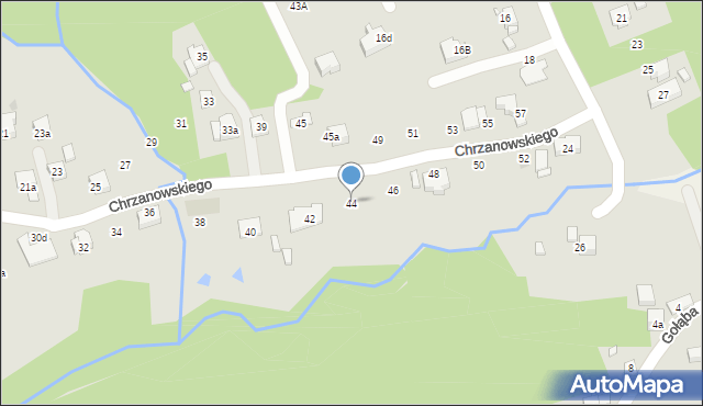 Kraków, Chrzanowskiego Ignacego, 44, mapa Krakowa