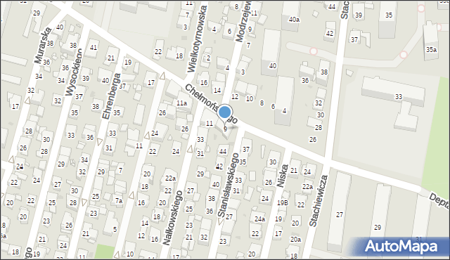 Kraków, Chełmońskiego Józefa, 9, mapa Krakowa