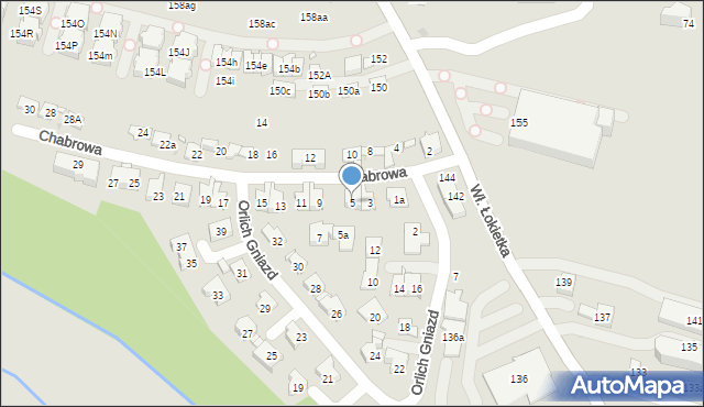 Kraków, Chabrowa, 5, mapa Krakowa