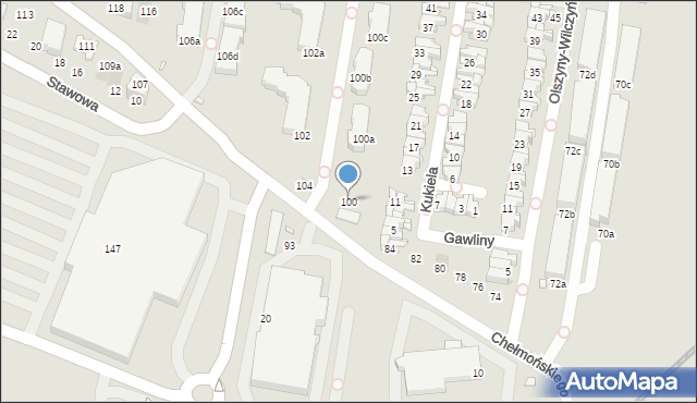 Kraków, Chełmońskiego Józefa, 100, mapa Krakowa