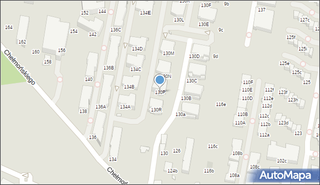 Kraków, Chełmońskiego Józefa, 130P, mapa Krakowa