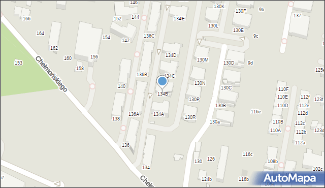 Kraków, Chełmońskiego Józefa, 134B, mapa Krakowa