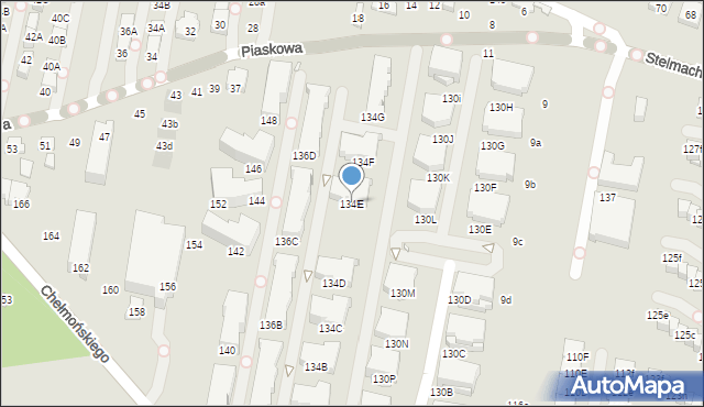 Kraków, Chełmońskiego Józefa, 134E, mapa Krakowa