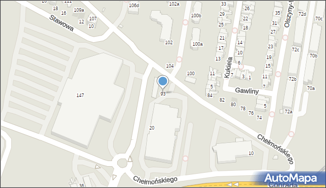 Kraków, Chełmońskiego Józefa, 93, mapa Krakowa