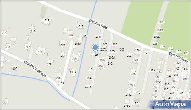 Kraków, Chełmońskiego Józefa, 194f, mapa Krakowa