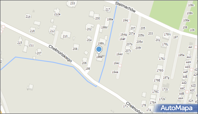 Kraków, Chełmońskiego Józefa, 198a, mapa Krakowa