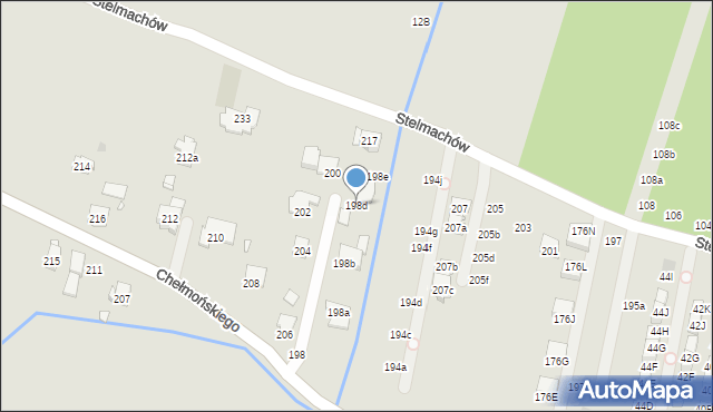 Kraków, Chełmońskiego Józefa, 198d, mapa Krakowa