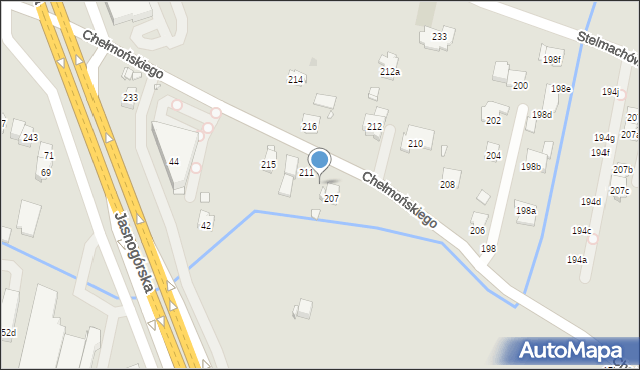 Kraków, Chełmońskiego Józefa, 209, mapa Krakowa