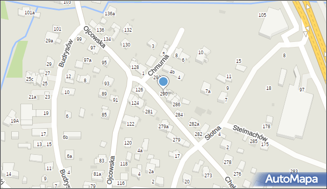 Kraków, Chełmońskiego Józefa, 290, mapa Krakowa