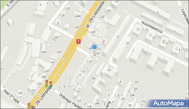 Kraków, Chlebowa, 12, mapa Krakowa