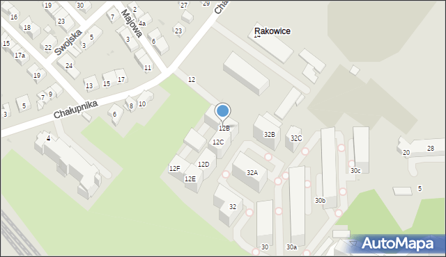 Kraków, Chałupnika Kazimierza, 12B, mapa Krakowa