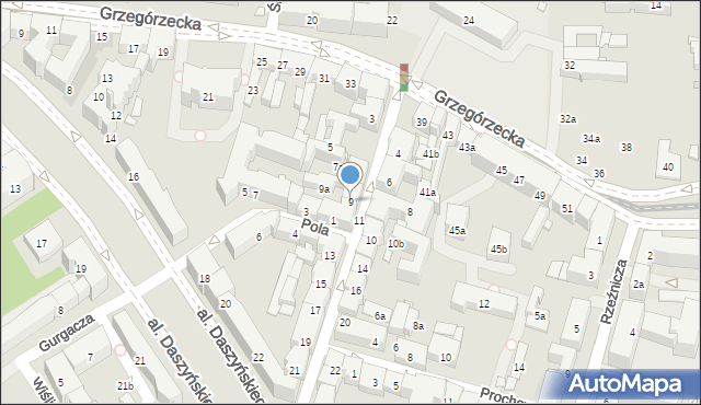 Kraków, Chodkiewicza Jana Karola, hetm., 9, mapa Krakowa